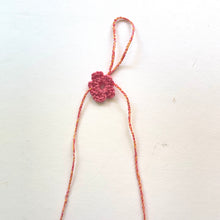 Load image into Gallery viewer, Vintage Cross Stitch Necklace Pink Flower with Pink and Orange beads