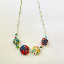 Load image into Gallery viewer, Vintage Cross Stitch Necklace Orange Flower