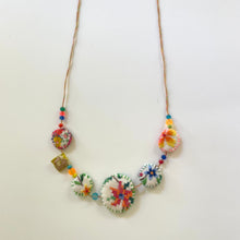 Load image into Gallery viewer, Vintage Cross Stitch Necklace Citrus, Green and Orange