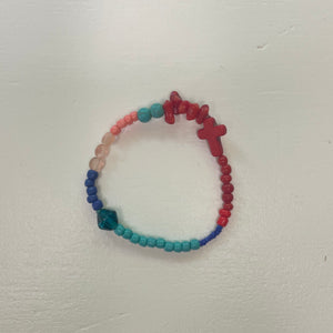 Fabric Gem and Beaded Bracelets
