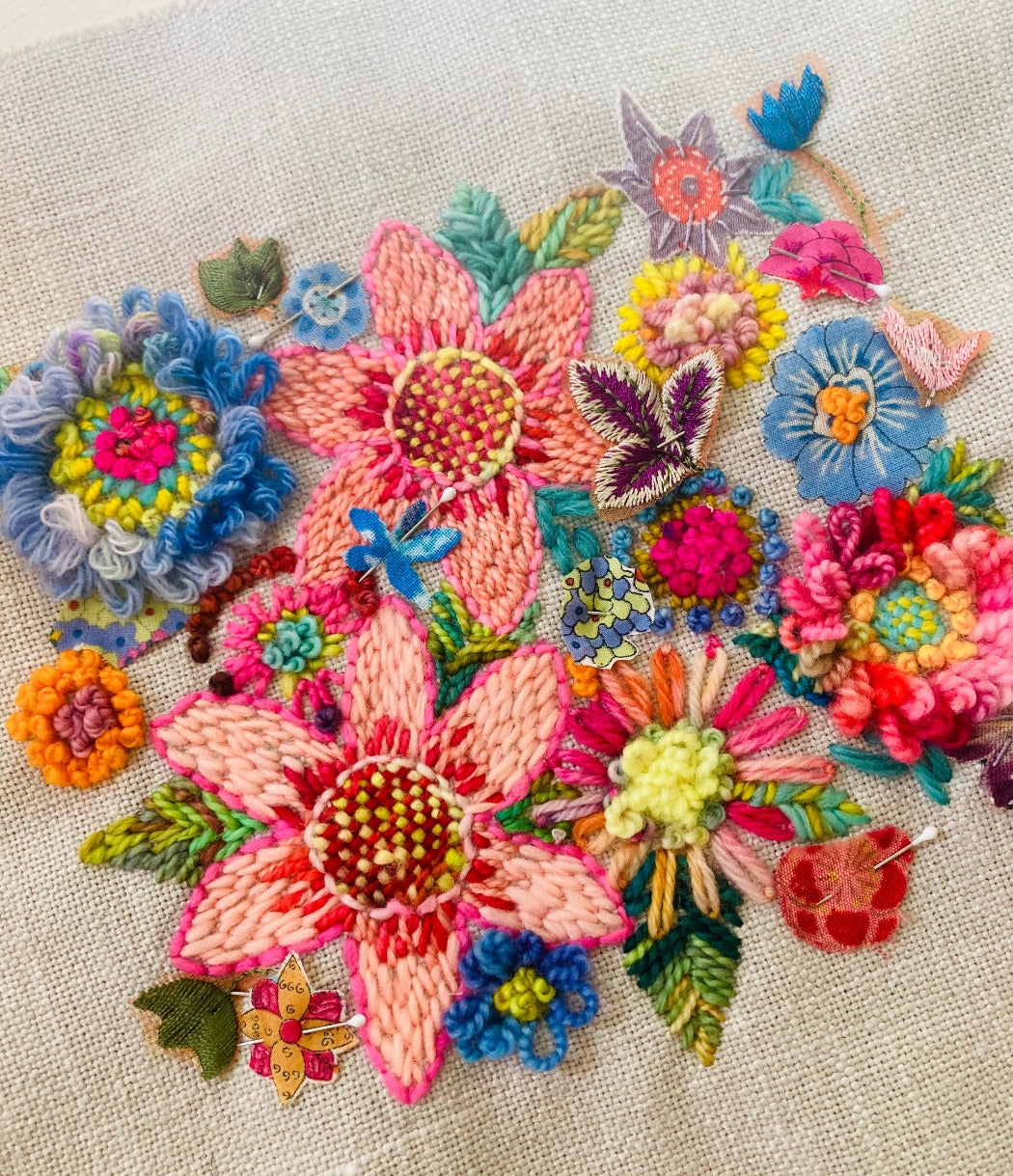 Fabric, Flowers and Stitch